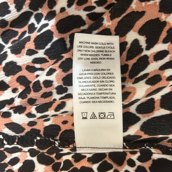 Y2K Scoop Women Leopard Cropped Cami Top XL Lace Trim Night Club Coquette Layer - Picture 9 of 10